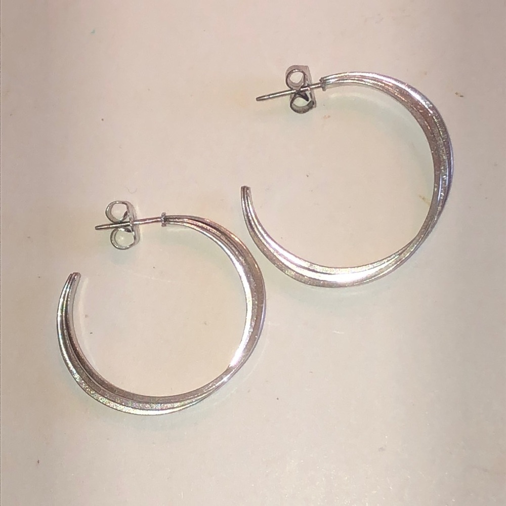 Silver Tone Classic Boho Layered Hoop Earrings